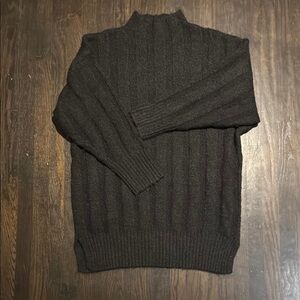Topshop Black Mock Turtleneck Neck Ribbed Sweater